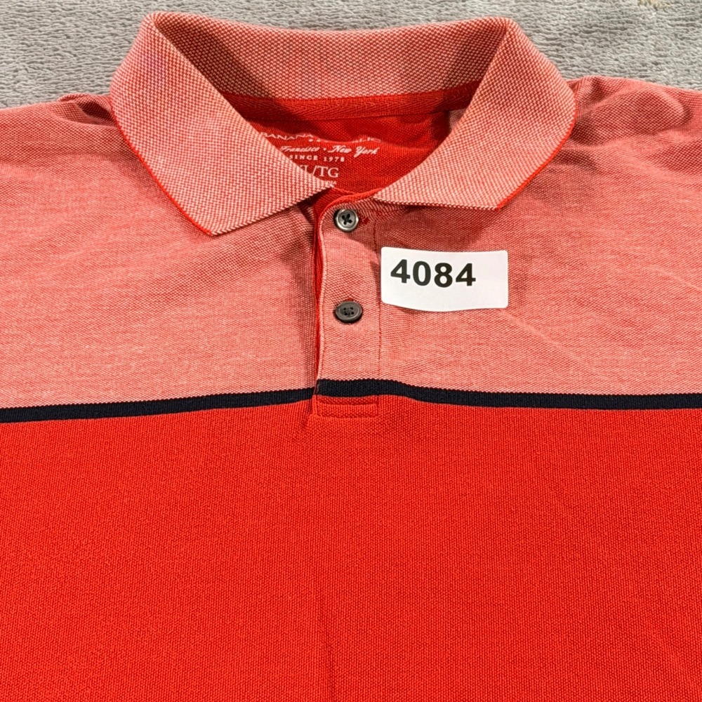 Banana Republic Polo Shirt Mens XL Red Colorblock Birdseye Block 457621-00